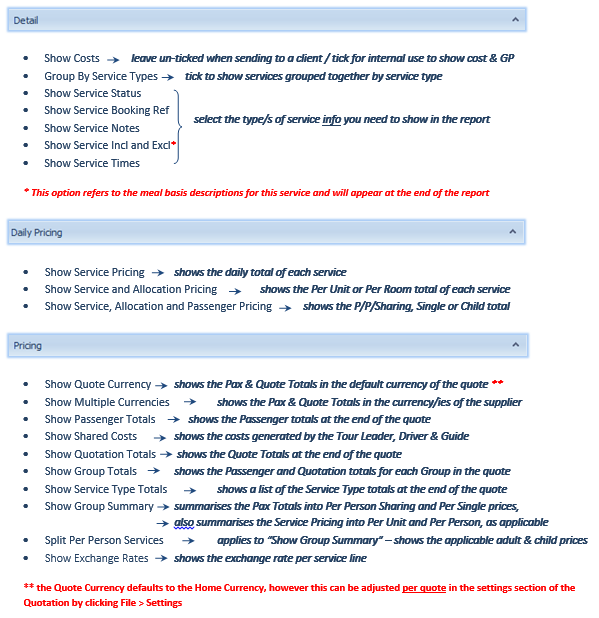 Running the Quotation Report Travelogic™ Help Centre